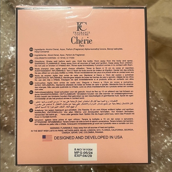 Chérie Paris Eau de Parfum for Women 3.4 fl oz NEW! - Picture 9 of 10